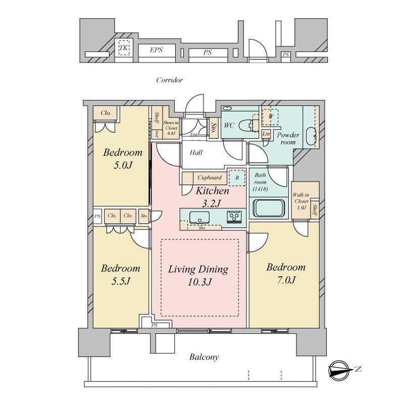 3LDK apartment in Chuo Ward, Tokyo - Photo 1