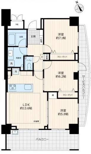 3LDK apartment in Minato Ward, Tokyo - Photo 1