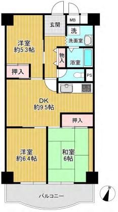 3DK apartment in Yao, Osaka - Photo 1