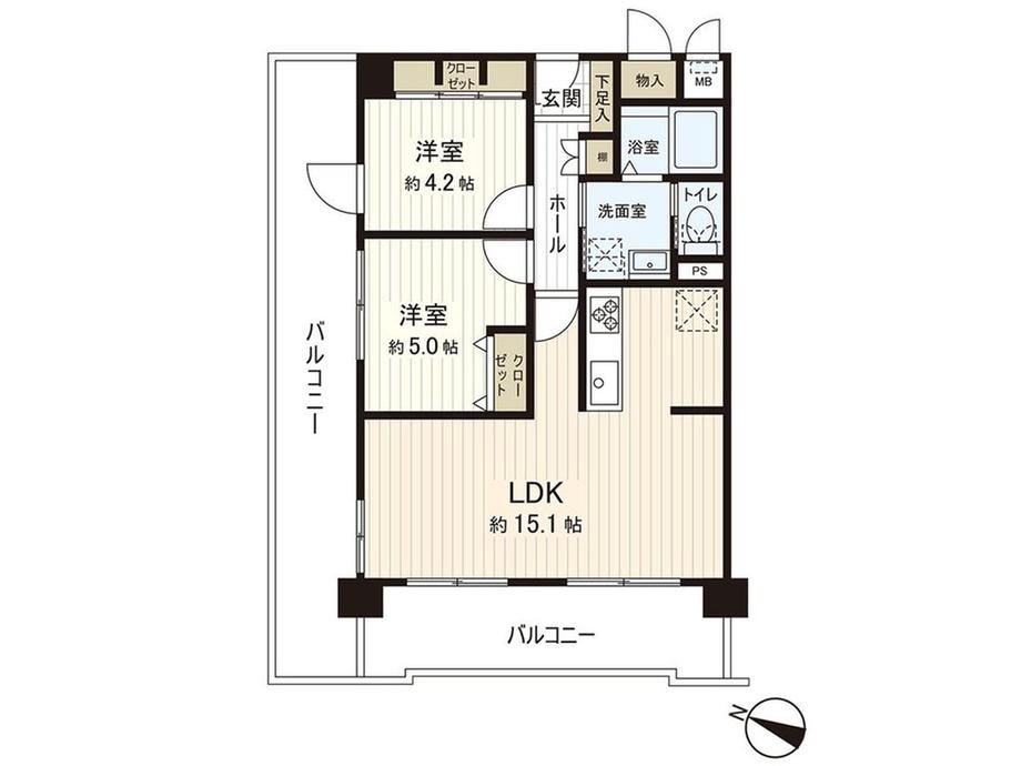 2LDK apartment in Nishi Ward, Osaka - Photo 1
