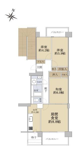 3LDK apartment in Kohoku Ward, Yokohama, Kanagawa - Photo 1