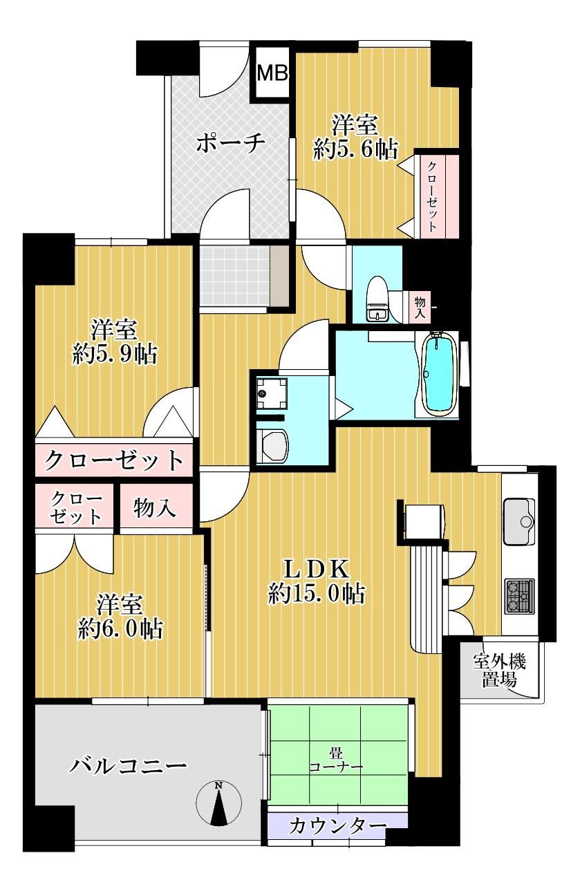 3LDK apartment in Neyagawa, Osaka - Photo 1