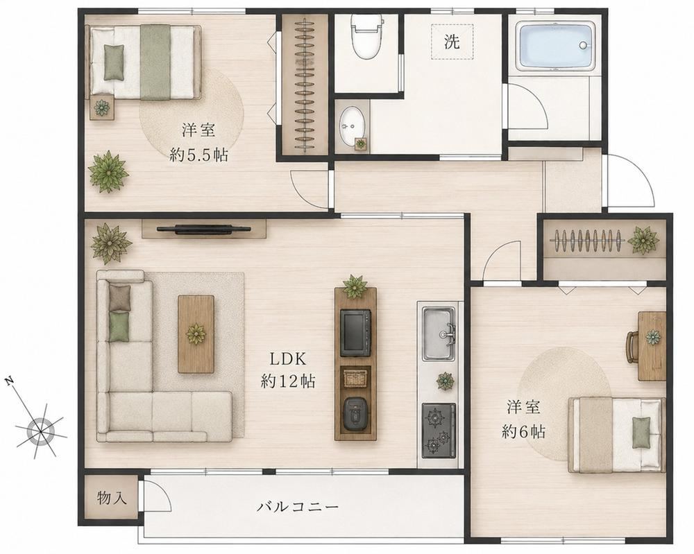 2LDK apartment in Asahi Ward, Yokohama, Kanagawa - Photo 1