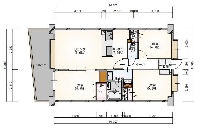 3LDK apartment in Hakata Ward, Fukuoka - Photo 1