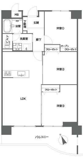 3LDK apartment in Kokurakita Ward, Kitakyushu, Fukuoka - Photo 1