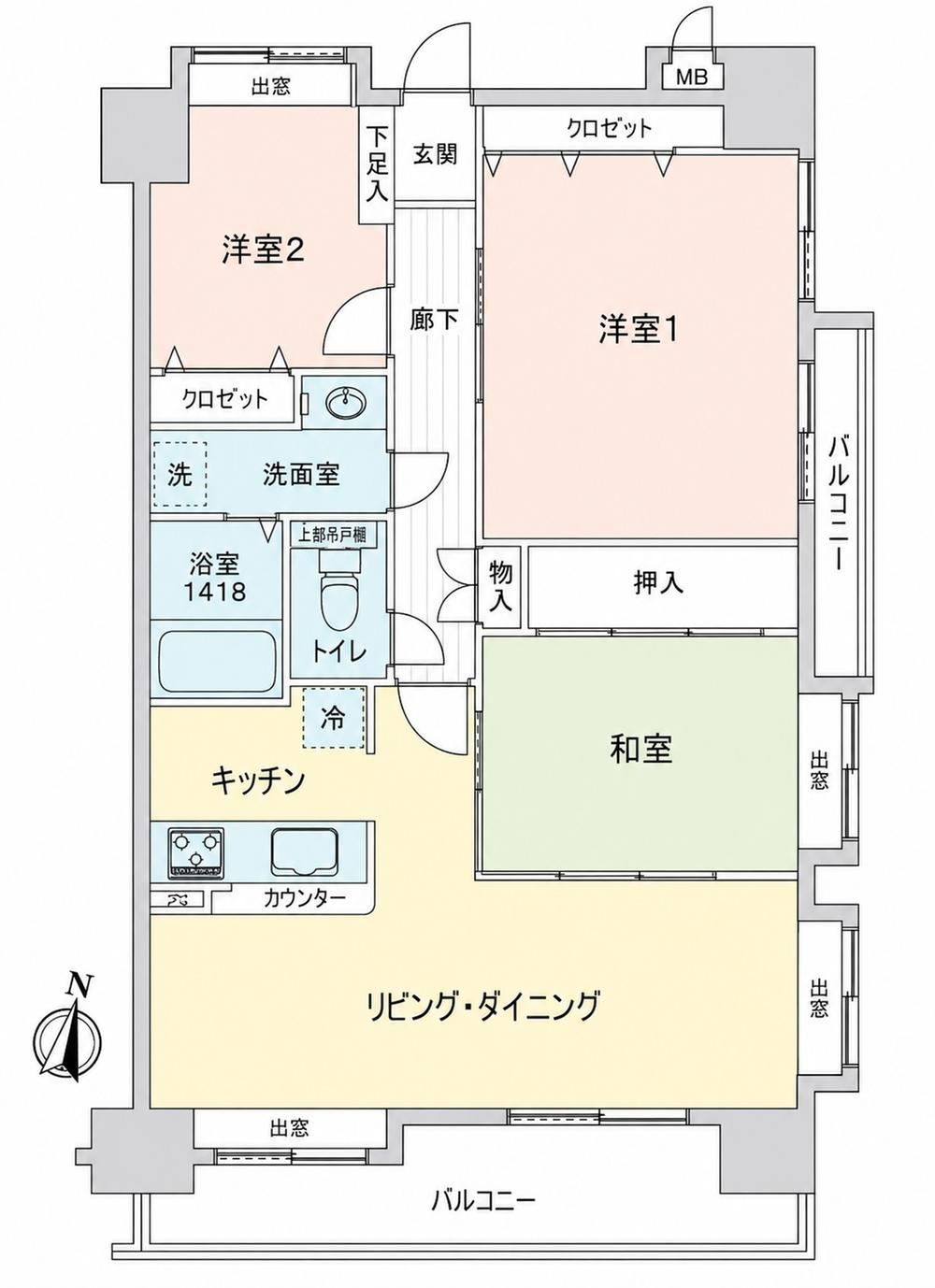 3LDK apartment in Kurume, Fukuoka - Photo 1