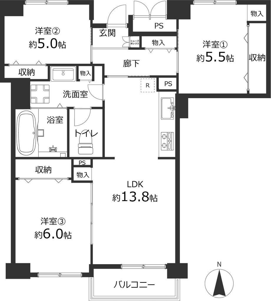 3LDK apartment in Yokosuka, Kanagawa - Photo 1