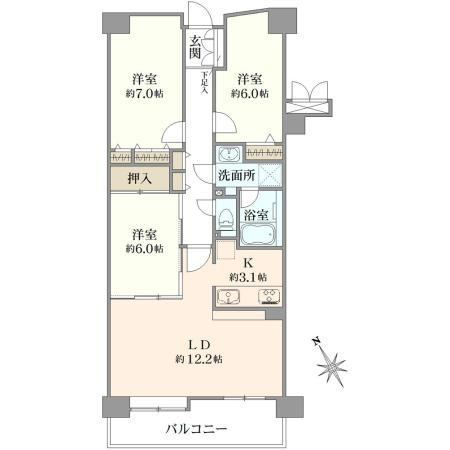 3LDK apartment in Funabashi, Chiba - Photo 1