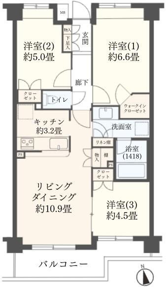3LDK apartment in Shinagawa Ward, Tokyo - Photo 1