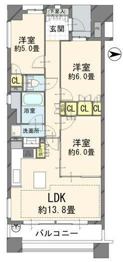 3LDK apartment in Nishi Ward, Yokohama, Kanagawa - Photo 1