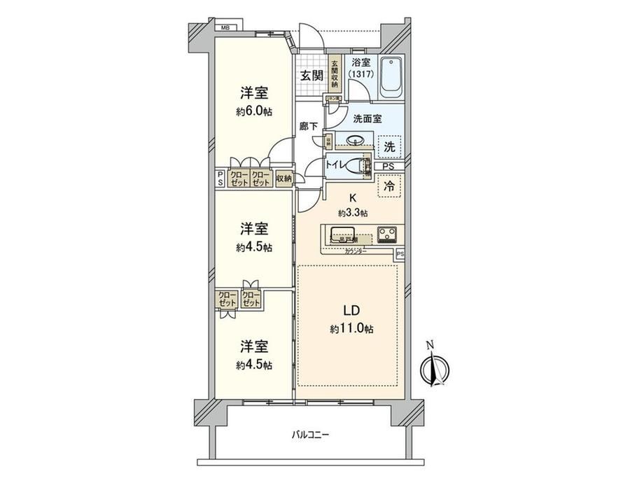 3LDK apartment in Midori Ward, Yokohama, Kanagawa - Photo 1