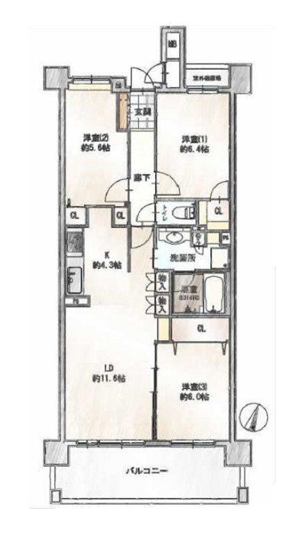 3LDK apartment in Chuo Ward, Chiba - Photo 1
