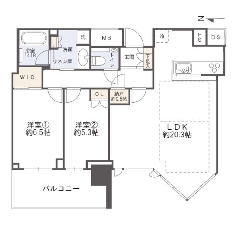 2LDK+S apartment in Kita Ward, Osaka - Photo 1