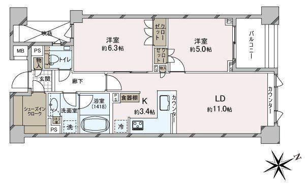 2LDK apartment in Minato Ward, Tokyo - Photo 1