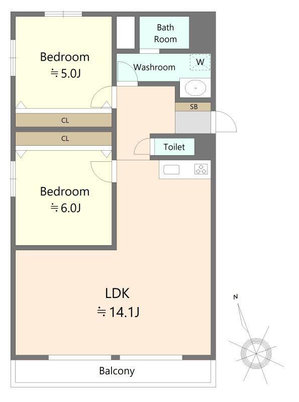 2LDK apartment in Chuo Ward, Sapporo, Hokkaido - Photo 1