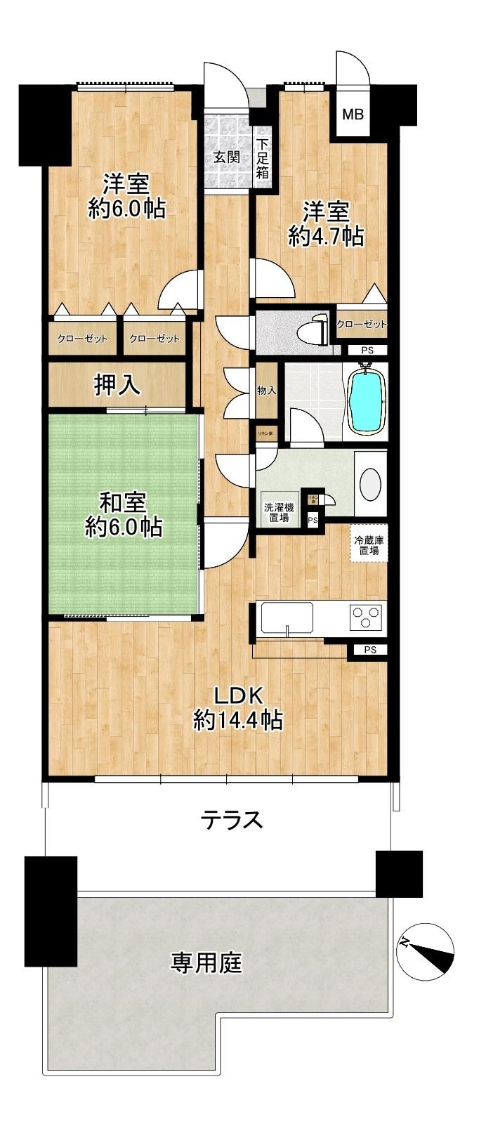 3LDK apartment in Nishinomiya, Hyogo - Photo 1