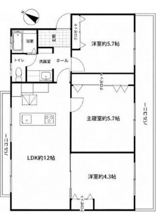 3LDK apartment in Nishi Ward, Hiroshima - Photo 1