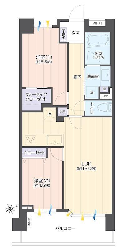 2LDK apartment in Naka Ward, Yokohama, Kanagawa - Photo 1