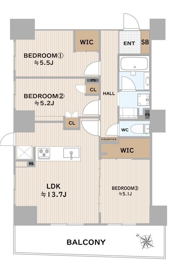 3LDK apartment in Chuo Ward, Tokyo - Photo 1
