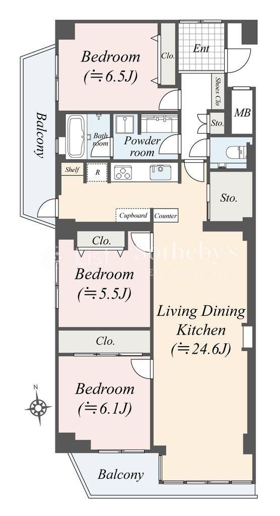 3LDK apartment in Meguro Ward, Tokyo - Photo 1