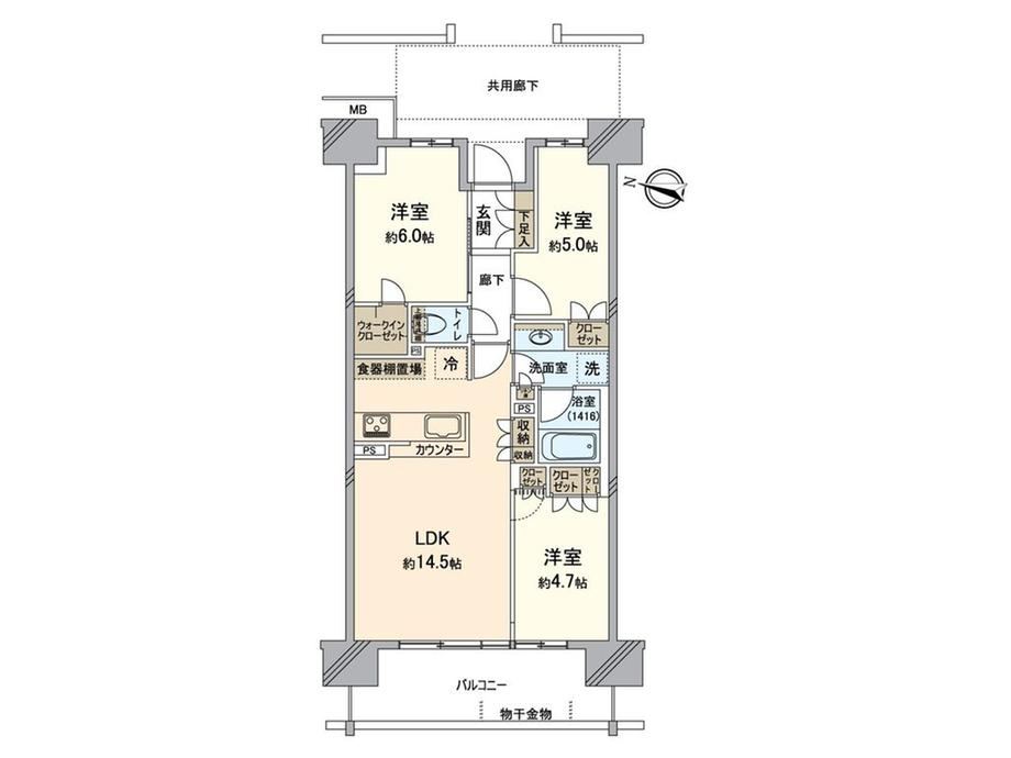 3LDK apartment in Koshigaya, Saitama - Photo 1