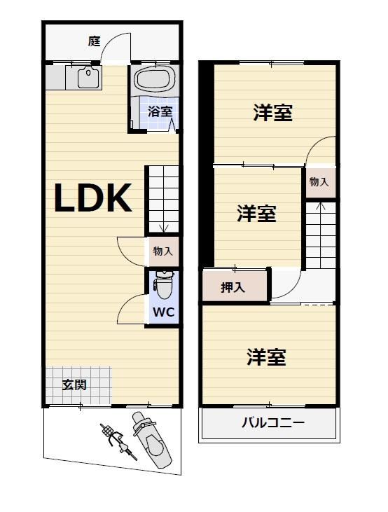 3LDK house in Higashi Ward, Sakai, Osaka - Photo 1