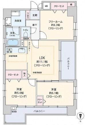 3LDK apartment in Chuo Ward, Osaka - Photo 1