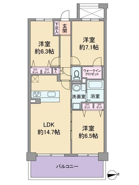 3LDK apartment in Wakabayashi Ward, Sendai, Miyagi - Photo 1