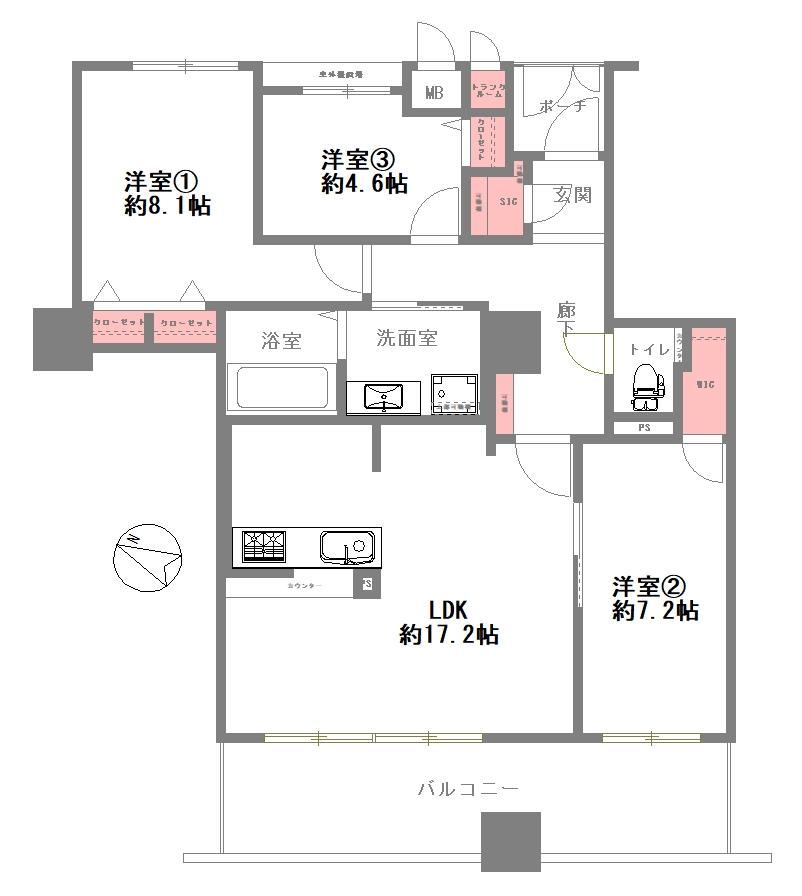 3LDK apartment in Minato Ward, Osaka - Photo 1