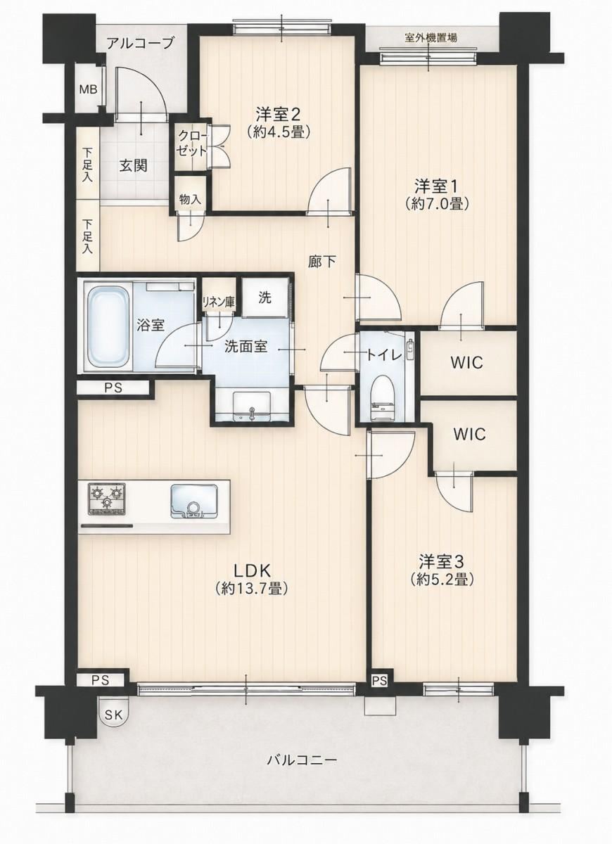 3LDK apartment in Aoba Ward, Yokohama, Kanagawa - Photo 1
