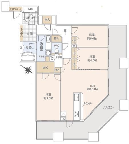 3LDK apartment in Minato Ward, Osaka - Photo 1
