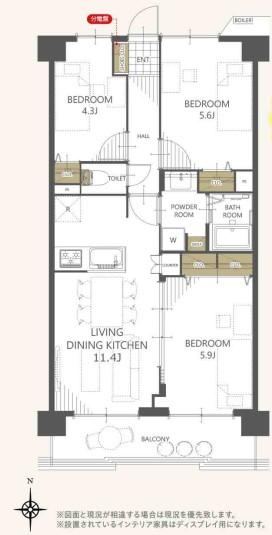 3LDK apartment in Kawaguchi, Saitama - Photo 1