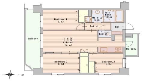 3LDK apartment in Omiya Ward, Saitama - Photo 1