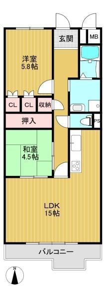 2LDK apartment in Takatsuki, Osaka - Photo 1