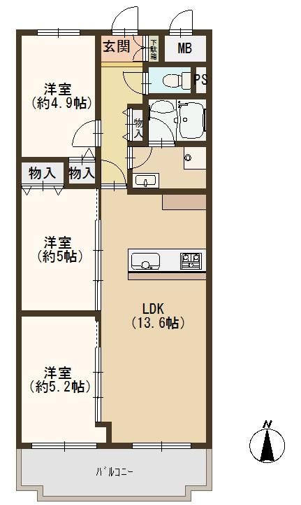 3LDK apartment in Higashiosaka, Osaka - Photo 1