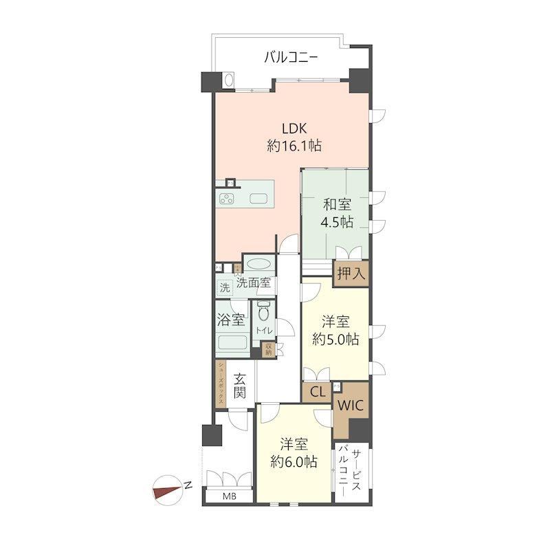 3LDK apartment in Nishinomiya, Hyogo - Photo 1