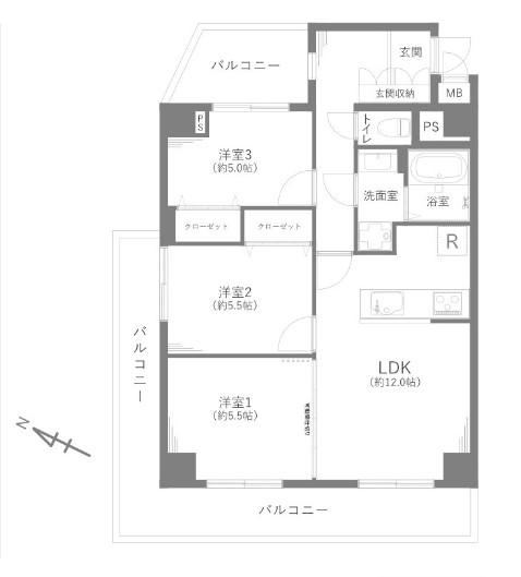 3LDK apartment in Warabi, Saitama - Photo 1