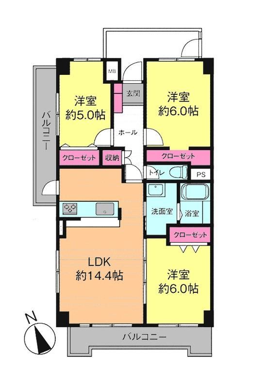 3LDK apartment in Funabashi, Chiba - Photo 1