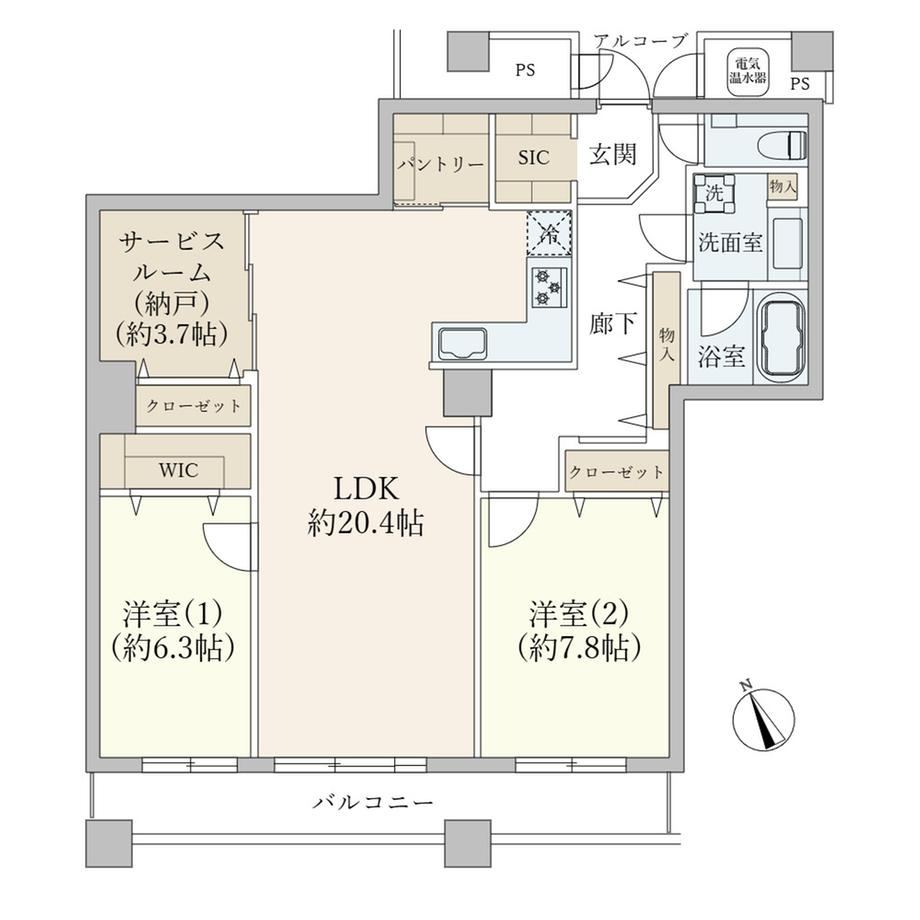 2LDK+S apartment in Chuo Ward, Tokyo - Photo 1