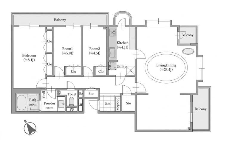 3LDK apartment in Meguro Ward, Tokyo - Photo 1