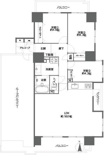 3LDK apartment in Kita Ward, Nagoya, Aichi - Photo 1
