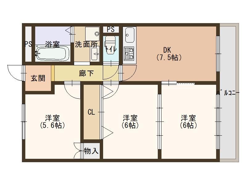 3DK apartment in Osakasayama, Osaka - Photo 1