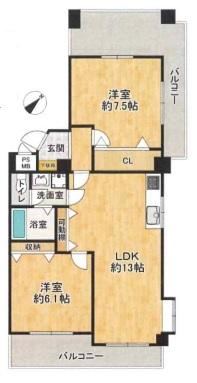 2LDK apartment in Higashinada Ward, Kobe, Hyogo - Photo 1