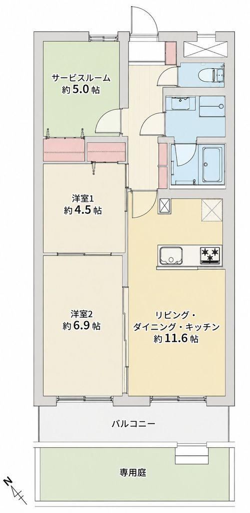 2LDK+S apartment in Shiroishi Ward, Sapporo, Hokkaido - Photo 1