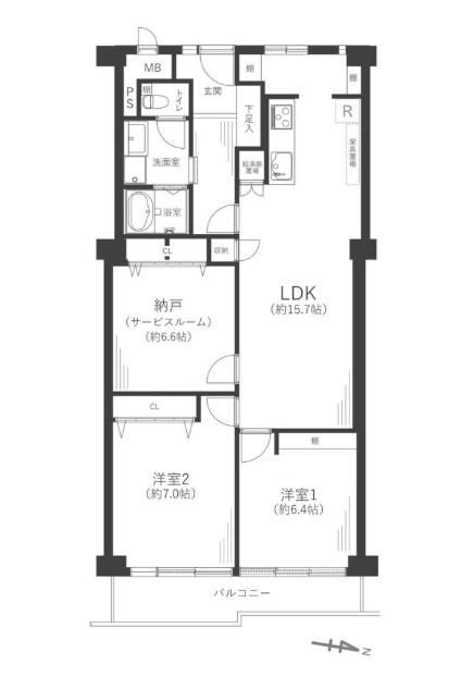 2LDK+S apartment in Yodogawa Ward, Osaka - Photo 1