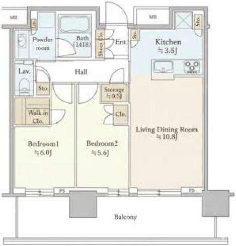 2LDK+S apartment in Shinagawa Ward, Tokyo - Photo 1