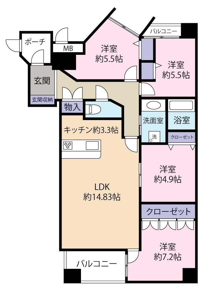 4LDK apartment in Chuo Ward, Osaka - Photo 1