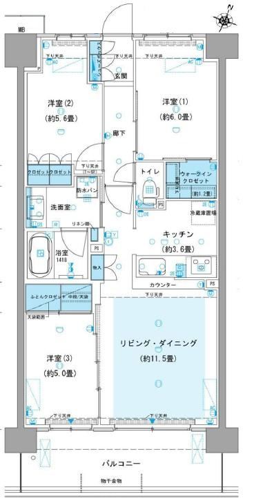3LDK apartment in Funabashi, Chiba - Photo 1