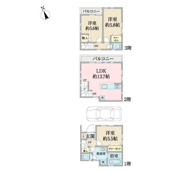 3LDK house in Kawasaki Ward, Kawasaki, Kanagawa - Photo 1