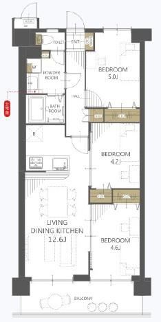 3LDK apartment in Higashiyodogawa Ward, Osaka - Photo 1